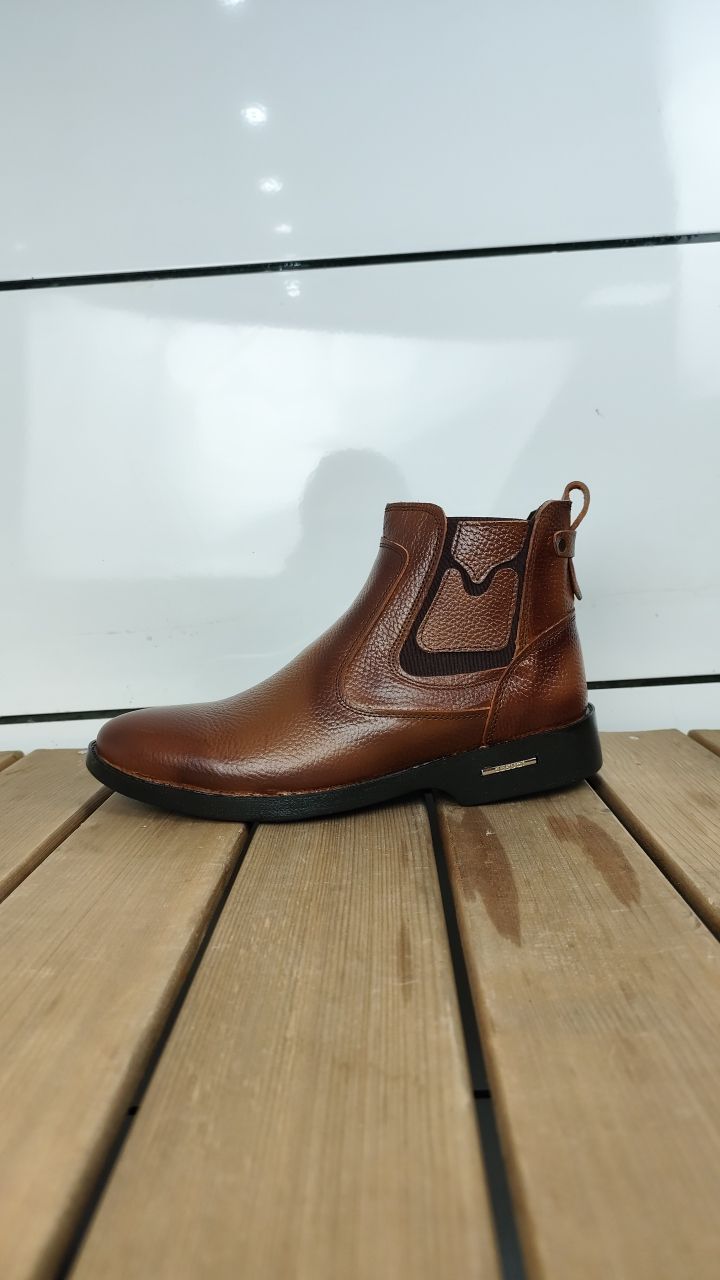 (502157) بوت چرم گاوی بغلکش